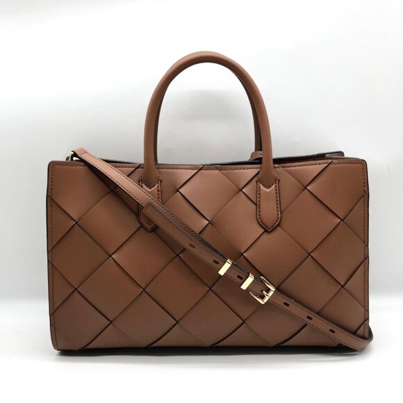 Michael Kors Luggage Brown East West Scarlett Satchel Bag - Picture 2 of 11